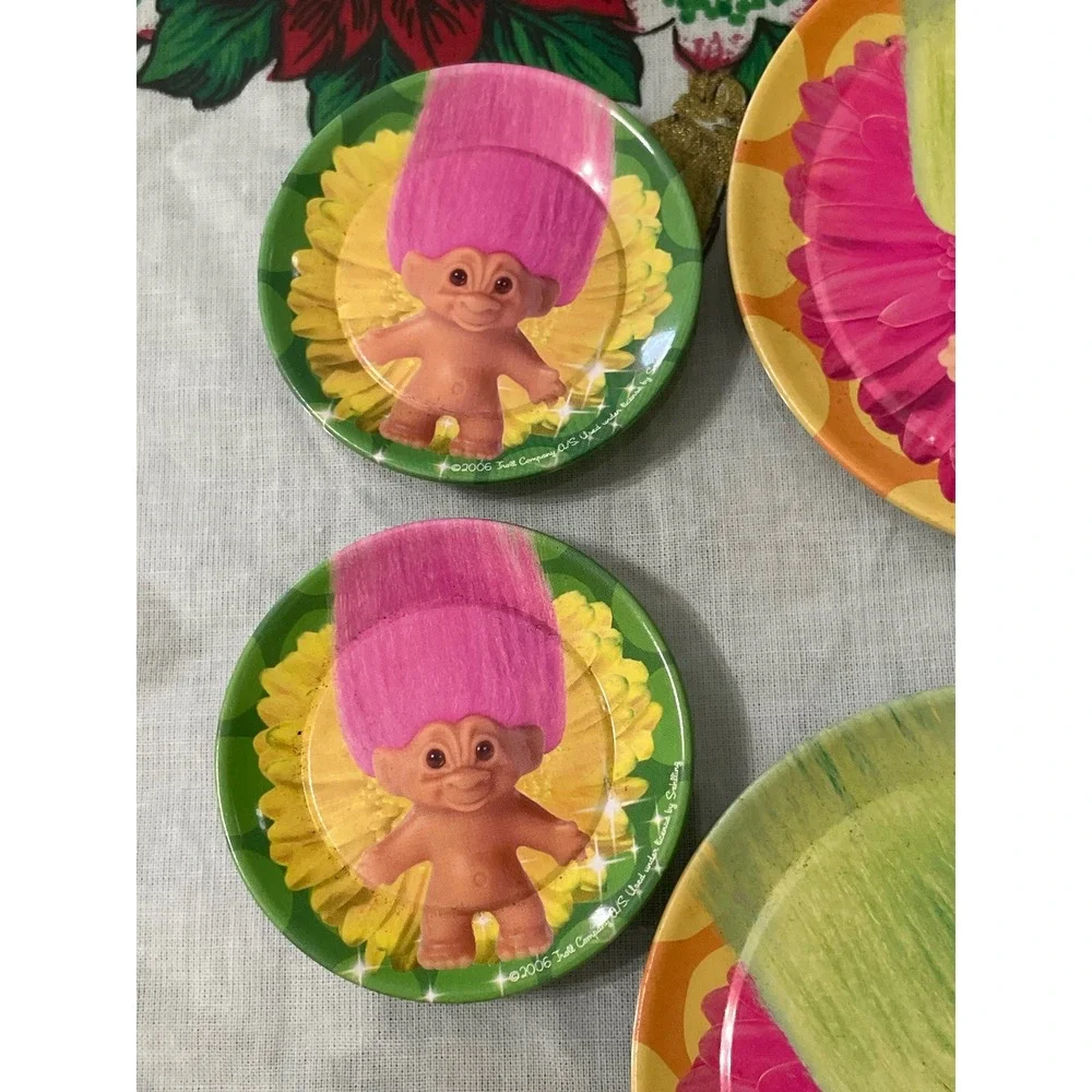 2006 Troll Company Troll Toy Tea Set 4 Plates 4 Saucers 4 Cups‎ Kids